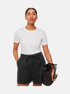 Whistles Linen Elasticated Shorts Black Hot