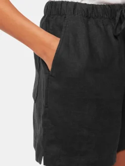 Whistles Linen Elasticated Shorts Black Hot
