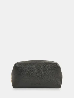 Whistles Black Ria Mini Leather Zip Pouch Clearance