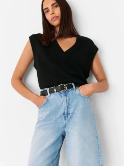 Whistles 100% Cotton Authentic Knee Length Shorts Blue Best