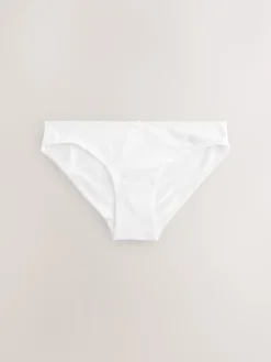 Next White Bikini Cotton Rich Knickers 5 Pack
