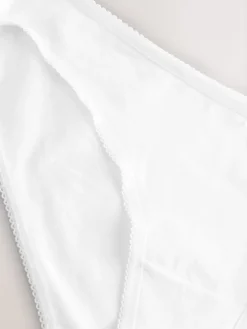 Next White Bikini Cotton Rich Knickers 5 Pack