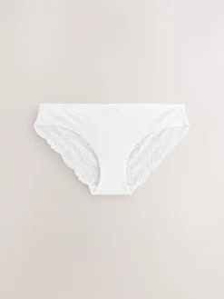 Next Brazilian No VPL Lace Back Briefs 3 Pack White Sale