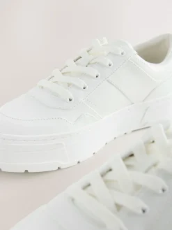 Next Cleat Chunky Lace Up Trainers White Outlet