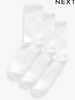 Next White Cushion Sole Ribbed Sport Ankle Socks 3 Pack With Arch Support Online