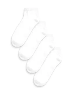 Next Cushion Sole Trainer Socks 4 Pack White Sale