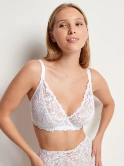 Next White DD+ Non Pad Plunge Lace Ultimate Comfort Bra Clearance