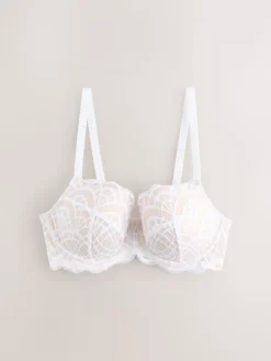 Next DD+ Pad Balcony Lace Bra White Sale