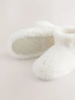 Next White Faux Fur Boot Slippers