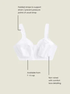 Next F-K Ultimate Comfort Cup Padded Strap Non Pad Non Wired Bra with Side Support White Best
