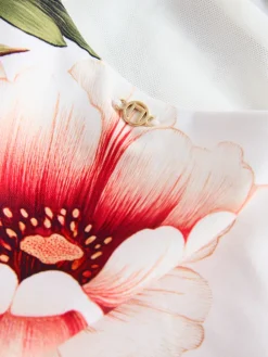 Next White Floral Bandeau Tummy Control Tankini Top Clearance