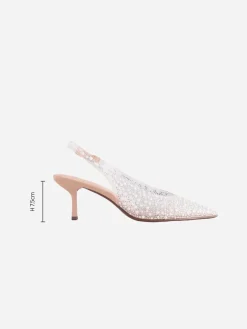 Next Forever Comfort® Point Toe Vinyl Jewel Detail Sling Back Heels White Best