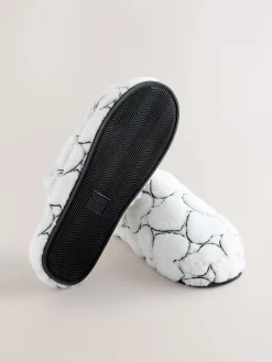 Next White Heart Borg Mule Slippers Online