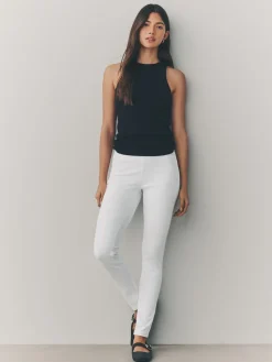 Next Jersey Denim Leggings White