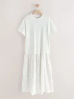 Next Jersey Two In One T-Shirt Dress White New