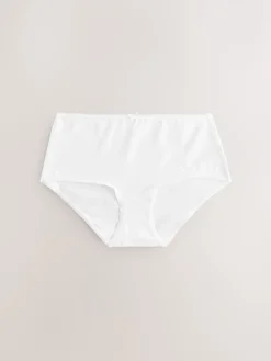Next White Midi Cotton Rich Knickers 5 Pack Clearance