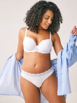 Next Pad Balcony DD+ Lace Bra White Sale