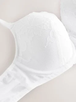 Next Pad Balcony DD+ Lace Bra White Sale