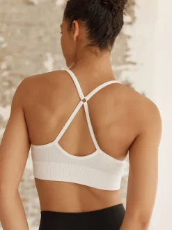 Next Seamless Strappy Sports Bra White