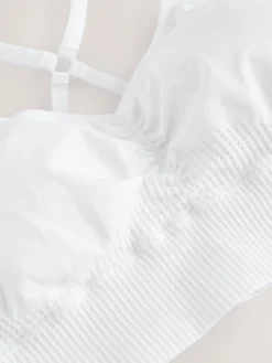 Next Seamless Strappy Sports Bra White