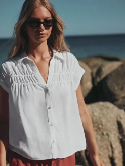 Next Short Sleeve Shirt with Linen White