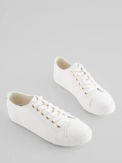 Next Standard Fit Patent Baseball Trainers White Sale