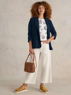 White Stuff Evelyn Jersey Blazer Blue Best