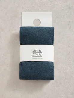 White Stuff Blue Patty Plain Tights Hot