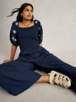 White Stuff Blue Reese Jumpsuit Clearance