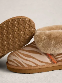 White Stuff Brown Suede Shearling Slipper Boots Online