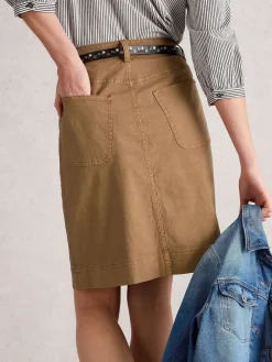 White Stuff Tia Chino Skirt Brown Best