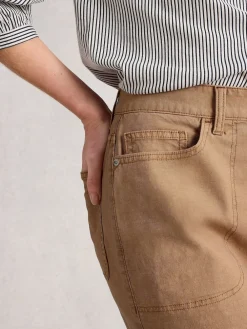 White Stuff Tia Chino Skirt Brown Best