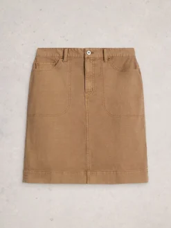 White Stuff Tia Chino Skirt Brown Best