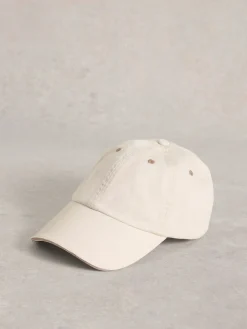 White Stuff 100% Cotton Baseball Cap Cream Online