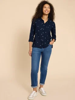 White Stuff Dark Blue Sophie Shirt Sale