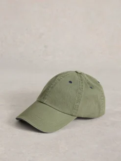 White Stuff 100% Cotton Baseball Cap Green Discount