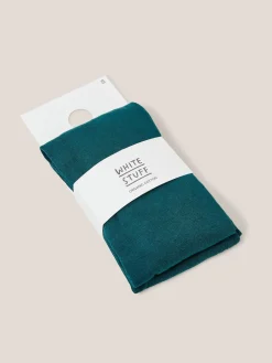 White Stuff Green Patty Plain Tights Outlet