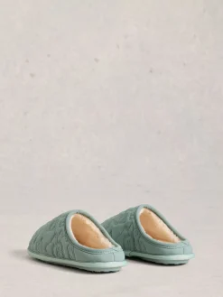 White Stuff Green Quilted Slipper Mule Best