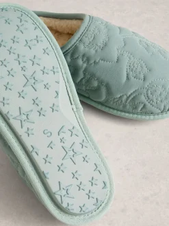White Stuff Green Quilted Slipper Mule Best