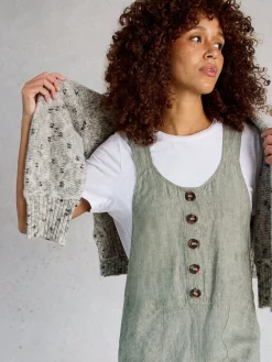 White Stuff Viola Linen Dungaree Green Discount