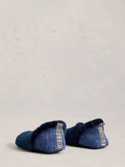 White Stuff Reya Closed Back Slippers Navy Hot