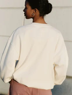 Next Sweatshirt with Appliqué Details White New