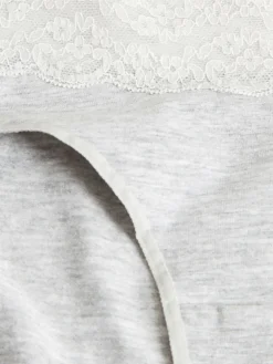 Next White/Black/Grey High Leg Cotton Lace Knickers 4 Pack Hot