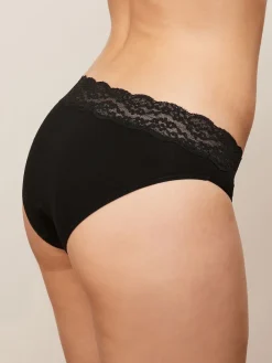 Next White/Black/Grey High Leg Cotton Lace Knickers 4 Pack Hot