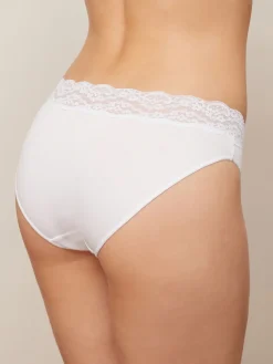 Next White/Black/Grey High Leg Cotton Lace Knickers 4 Pack Hot