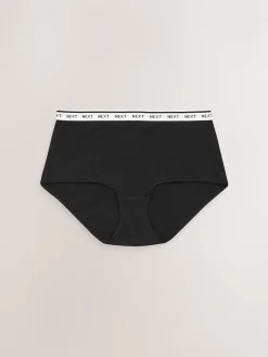 Next White/Black/Grey Midi Cotton Logo Knickers 4 Pack Online