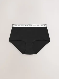 Next White/Black/Grey Midi Cotton Logo Knickers 4 Pack Online