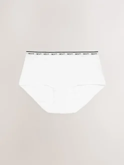 Next White/Black/Grey Midi Cotton Logo Knickers 4 Pack Online