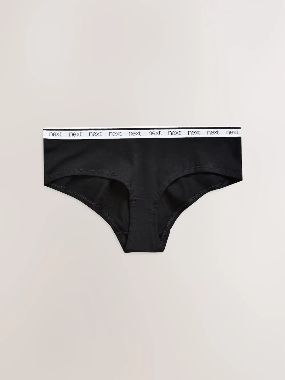 Next Short Cotton Logo Knickers 4 Pack White/Black/Grey