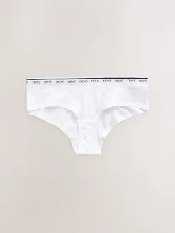 Next Short Cotton Logo Knickers 4 Pack White/Black/Grey